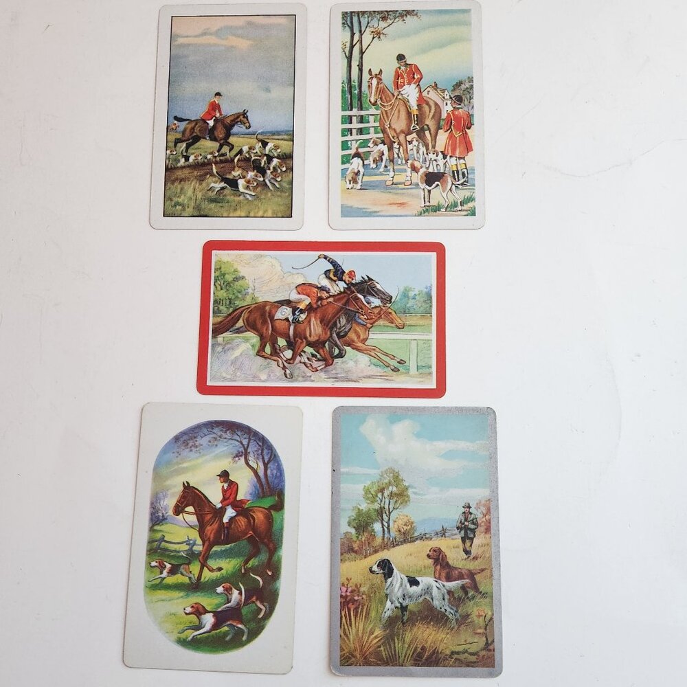 Vintage Card Swap Cards Horses Dog Racing Hunting *AS IS